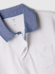 Gap White Chambray Collar Short Sleeve Polo Shirt (4-13yrs) - Image 2 of 2