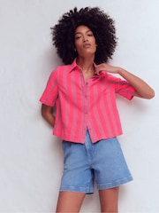 Boden Pink Double Cloth Shirt - Image 4 of 5