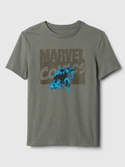 Gap Grey Marvel Black Panther Graphic Short Sleeve Crew Neck T-Shirt (4-13yrs) - Image 1 of 1