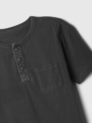 Gap Black Vintage Henley Short Sleeve Crew Neck T-Shirt (4-13yrs) - Image 2 of 2