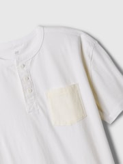Gap White Vintage Henley Short Sleeve Crew Neck T-Shirt (4-13yrs) - Image 2 of 2