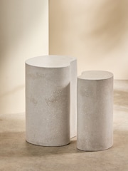 MADE.COM Set of 2 Grey Terrazzo Concrete Marnie Nest of Tables - Image 2 of 6