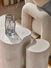 MADE.COM Set of 2 Grey Terrazzo Concrete Marnie Nest of Tables - Image 3 of 6