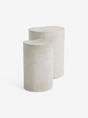 MADE.COM Set of 2 Grey Terrazzo Concrete Marnie Nest of Tables - Image 5 of 6