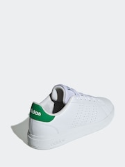 adidas White/Green Kids Advantage Base 2.0 Trainers - Image 4 of 9