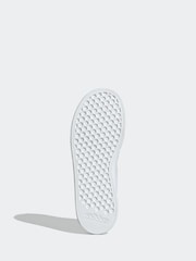 adidas White/Green Kids Advantage Base 2.0 Trainers - Image 6 of 9