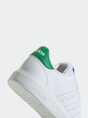 adidas White/Green Kids Advantage Base 2.0 Trainers - Image 9 of 9