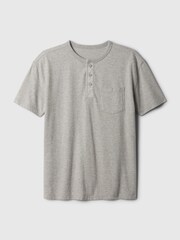 Gap Grey Vintage Henley Short Sleeve Crew Neck T-Shirt (4-13yrs) - Image 1 of 2