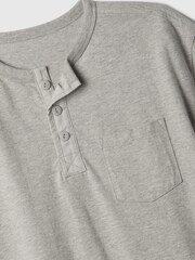 Gap Grey Vintage Henley Short Sleeve Crew Neck T-Shirt (4-13yrs) - Image 2 of 2