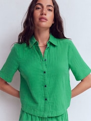 Boden Green Double Cloth Shirt - Image 1 of 5