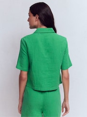 Boden Green Double Cloth Shirt - Image 3 of 5