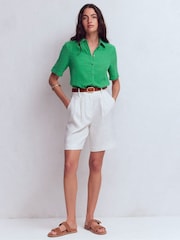 Boden Green Double Cloth Shirt - Image 4 of 5