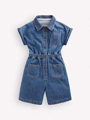 Boden Blue Embroidered Playsuit - Image 1 of 3