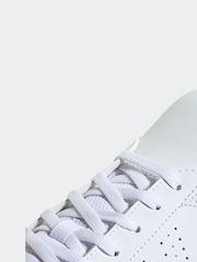 adidas White/Pink Kids Advantage Base 2.0 Trainers - Image 8 of 9