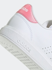 adidas White/Pink Kids Advantage Base 2.0 Trainers - Image 9 of 9