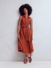 Boden Brown Belinda Linen Shirt Dress - Image 1 of 6