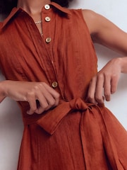 Boden Brown Belinda Linen Shirt Dress - Image 2 of 6