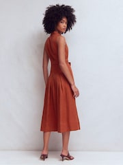 Boden Brown Belinda Linen Shirt Dress - Image 3 of 6