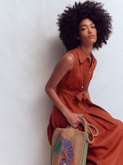 Boden Brown Belinda Linen Shirt Dress - Image 5 of 6