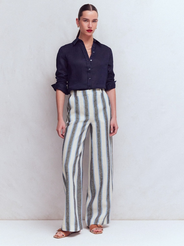 Boden Blue Belgravia Linen Trousers - Image 1 of 7