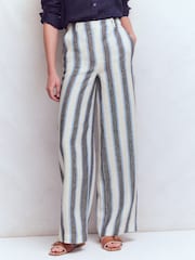 Boden Blue Belgravia Linen Trousers - Image 4 of 7