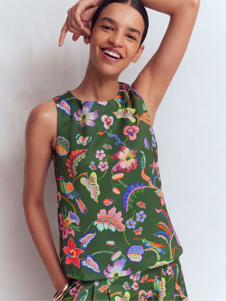 Boden Green Relaxed Sleeveless Shell Top - Image 2 of 6 Boden Green Relaxed Sleeveless Shell Top - Image 2 of 6