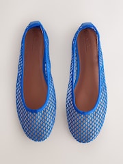 Cobalt Blue Forever Comfort® Round Toe Mesh Ballerina Flats - Image 1 of 9