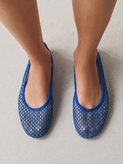 Cobalt Blue Forever Comfort® Round Toe Mesh Ballerina Flats - Image 2 of 9