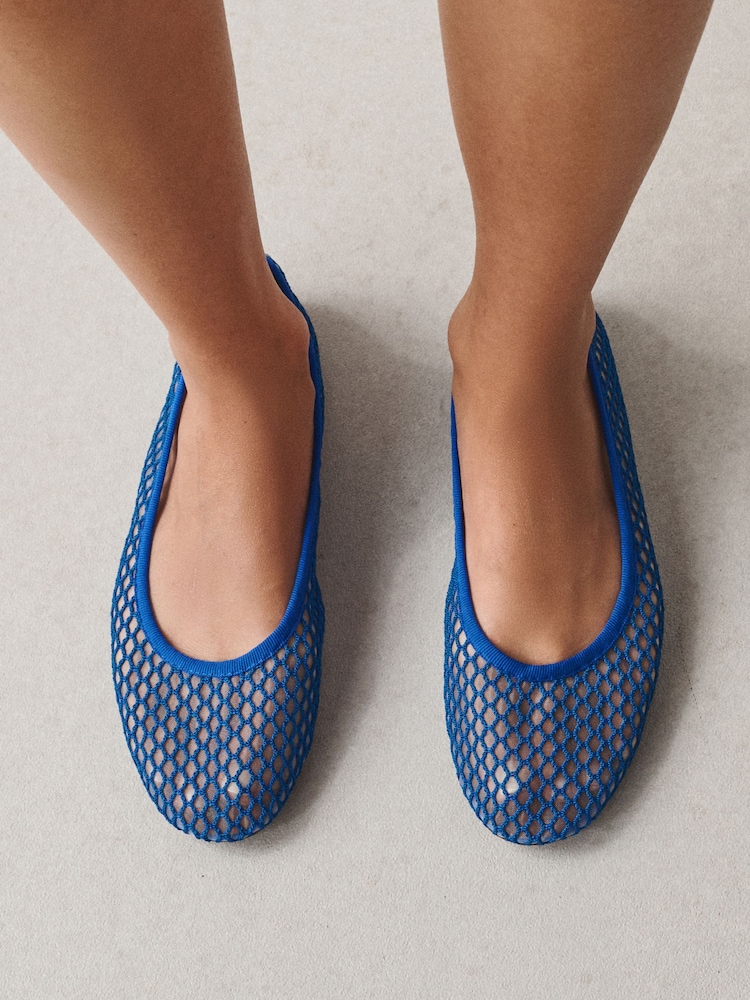 Cobalt Blue Forever Comfort® Round Toe Mesh Ballerina Flats - Image 2 of 9