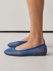 Cobalt Blue Forever Comfort® Round Toe Mesh Ballerina Flats - Image 3 of 9