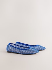 Cobalt Blue Forever Comfort® Round Toe Mesh Ballerina Flats - Image 6 of 9
