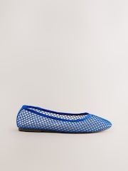 Cobalt Blue Forever Comfort® Round Toe Mesh Ballerina Flats - Image 7 of 9