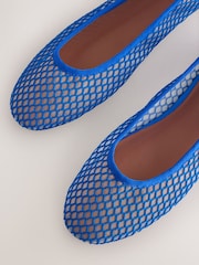 Cobalt Blue Forever Comfort® Round Toe Mesh Ballerina Flats - Image 8 of 9