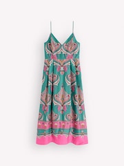 Boden Green Empire Poplin Occasion Dress - Image 5 of 5