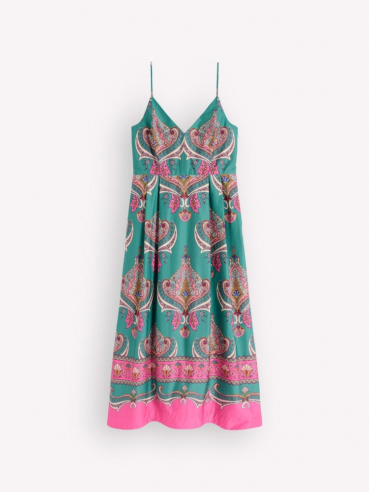 Boden Green Empire Poplin Occasion Dress - Image 5 of 5