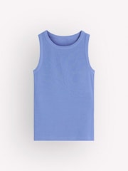 Boden Blue Ribbed Cotton Vest - Image 5 of 5