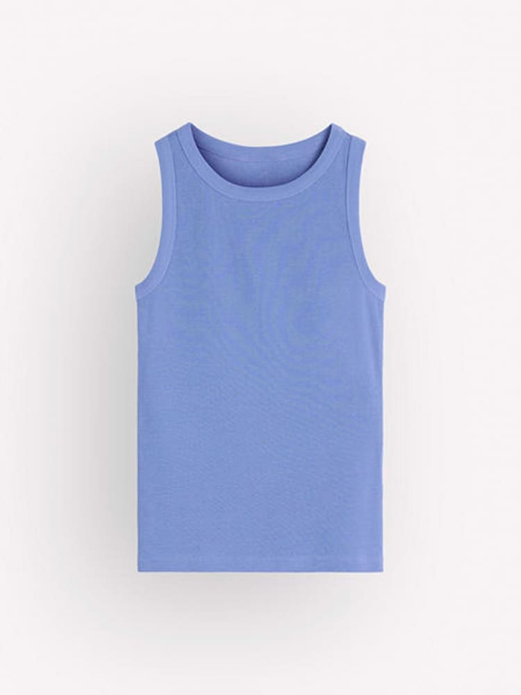 Boden Blue Ribbed Cotton Vest - Image 5 of 5