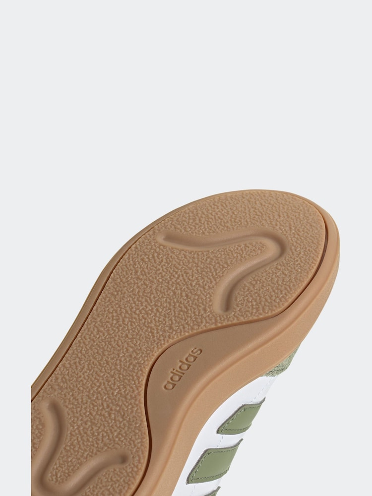adidas White/Green Courtblock Trainers - Image 9 of 9