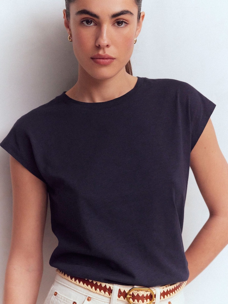 Boden Blue Louisa Slub T-Shirt - Image 1 of 5 Boden Blue Louisa Slub T-Shirt - Image 1 of 5