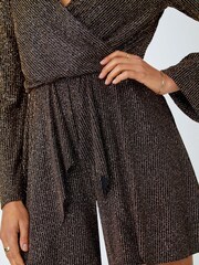 Roman Metallic Shimmer Stripe Wrap Playsuit - Image 5 of 5