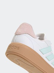 adidas White/Blue/Pink Courtblock Trainers - Image 9 of 9