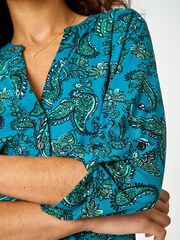 Roman Green Paisley Print Jersey Blouses - Image 5 of 5