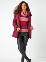 Roman Red Chenille Colour Block Roll Neck Jumper - Image 4 of 5