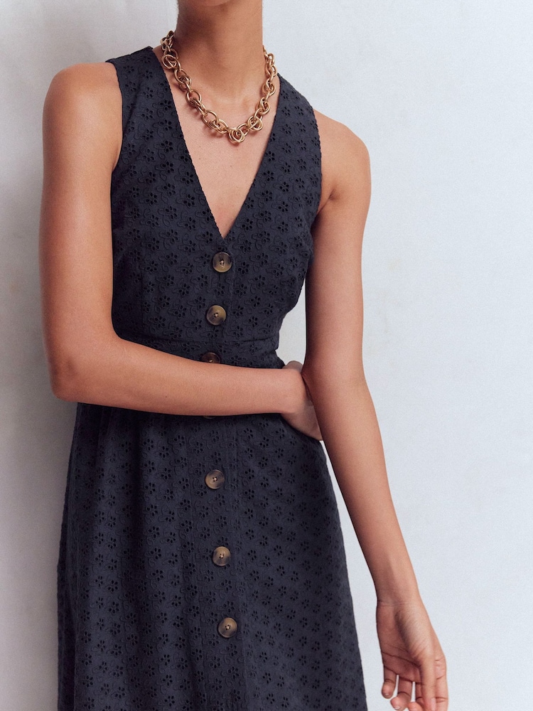 Boden Blue Catherine Broderie Dress - Image 2 of 5 Boden Blue Catherine Broderie Dress - Image 2 of 5