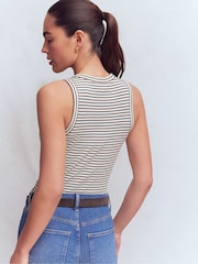 Boden Brown Ribbed Cotton Vest - Image 3 of 6