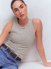 Boden Brown Ribbed Cotton Vest - Image 5 of 6