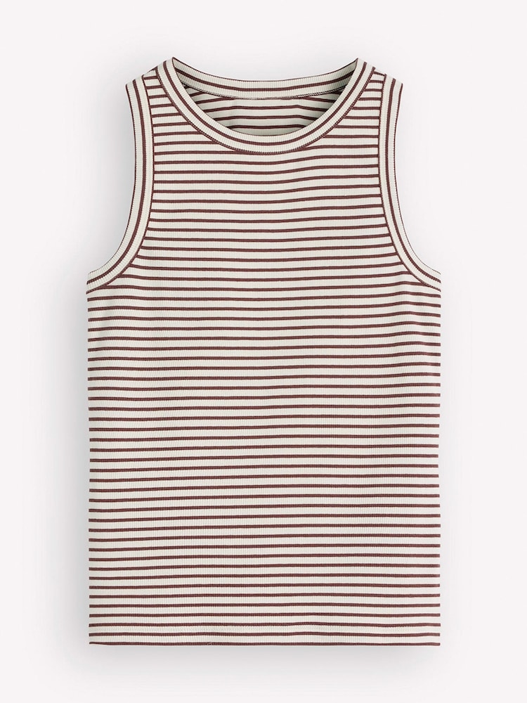 Boden Brown Ribbed Cotton Vest - Image 6 of 6