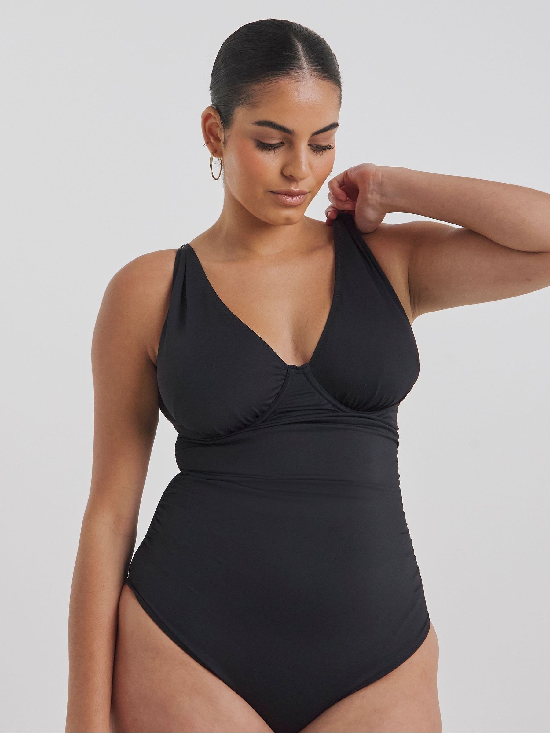Buy Simply Be Black Magisculpt Underwired Swimsuit from Next USA