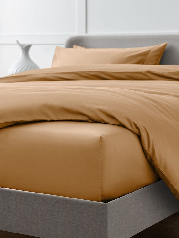 Camel Tan N. Premium 400 Thread Count 100% Egyptian Deep Fitted Cotton Sateen Sheet - Image 2 of 2