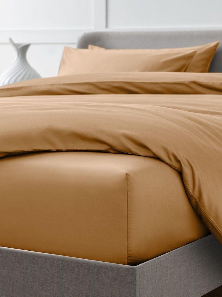 Camel Tan N. Premium 400 Thread Count 100% Egyptian Deep Fitted Cotton Sateen Sheet - Image 1 of 1